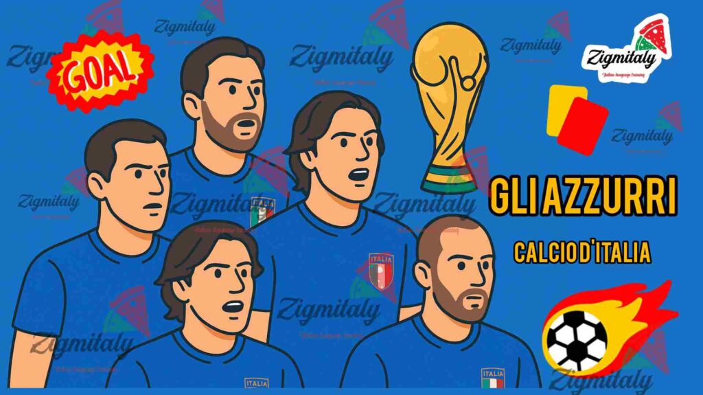 فوتبالیست‌های تیم ملی ایتالیا با لباس آبی آتزوری